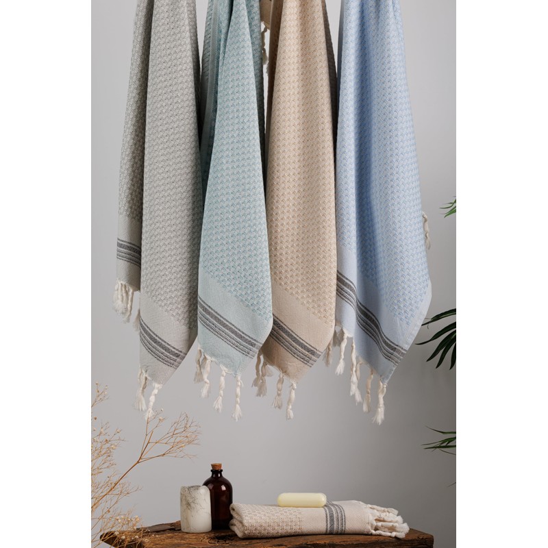 DEMMEX Set of 2 Micro Waffle Turkish Hand Towels for