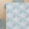 KP HOME Wipe Clean Tablecloth Grey And Teal Leaves Pattern