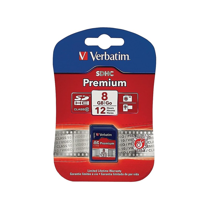 Verbatim 8GB Premium SDHC Memory Card, UHS-I V10 U1 Class