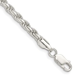 IceCarats 925 Sterling Silver 3.75mm Rope Chain Anklet Summer Beach Foot Ankle Bracelet 10 inch