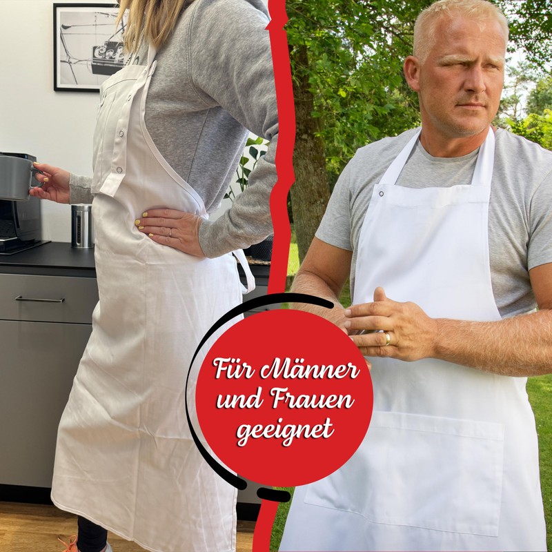 ZOLLNER Schürze mit Latz 65% Baumwolle, 35% Polyester, 80x100 cm,