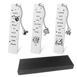 Teacher Appreciation Gifts Bookmark 3 Pcs, Metal Bookmark for Thank You Teachers from Students Graduation Gift