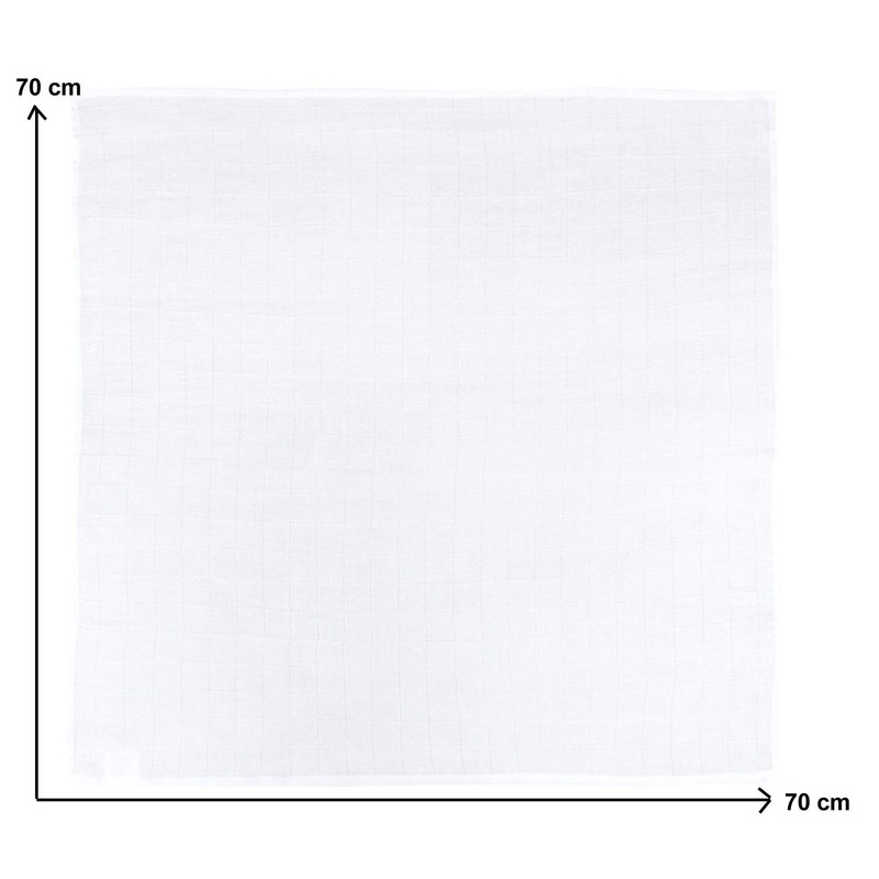 3 X (Cream/Blue/White) Supreme Quality Baby Muslin Squares 100% Cotton