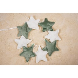 YellowNest Cottage Bed Linen (2-Piece) - Canopy Cottage 70 x 140 cm - 100% Cotton Muslin - with Garland (Eucalyptus Garland, 62 x 270 cm (2 Panels)