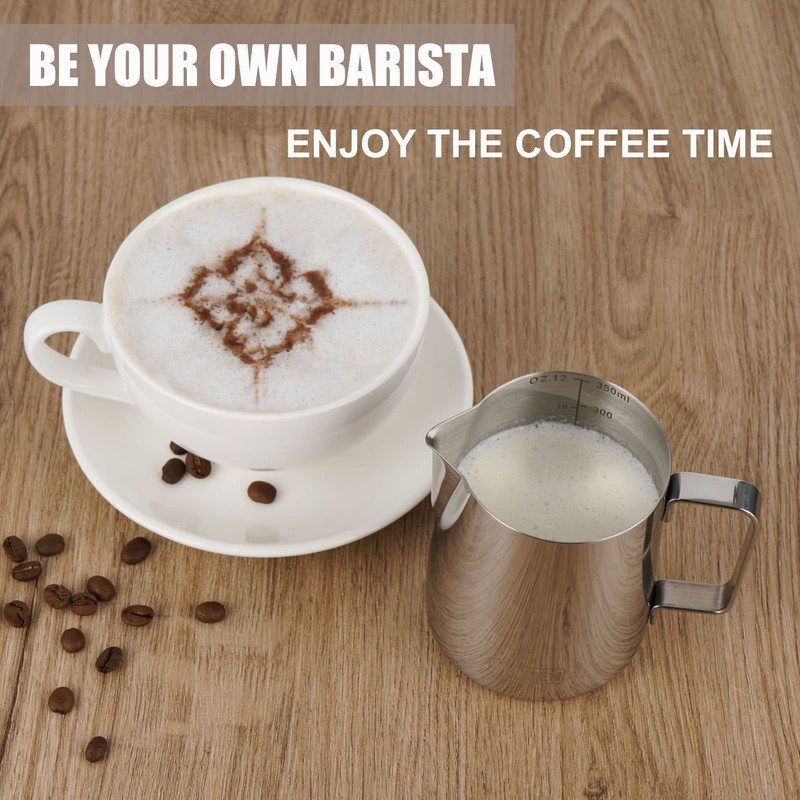 Milk Frothing Pitcher, Thicker Version 20oz Espresso Steaming Pitchers Stainless