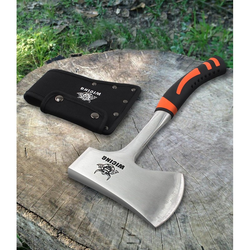 WICING 13.8" Hatchet, Camping Axe 1065 High Manganese Steel &