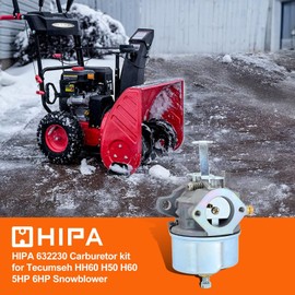 Hipa 632230 Carburetor for Tecumseh 632272 631828 H30 H50 H60 HH60 HH70 5HP 6HP 4 Cycle Engines Troy Bilt Horse Tiller Parts with 30727 Air Filter