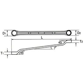 Ash raitu-ruohusetto Both mouth Glasses Wrench 14 mm × 17 mm lof1417
