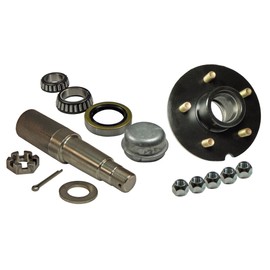 RIGID HITCH INCORPORATED Single - 5-Bolt On 4-1/2 Inch Hub Assembly (RD-3500545) Includes (1) 1-3/8 Inch to 1-1/16 Inch Tapered Spindle & Bearings
