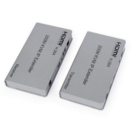 Optimal Shop 656ft/200m HDMI USB Extender RJ45 IP Network KVM Over IP Extender Over Cat5e Cat6 HDMI KVM Extender with Wide IR by TCP/IPm for PC HDTV Display