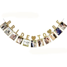 TTOA - (Gold) Bride to Be Hen Party Banner| Picture Party Bunting | Wedding Decoration | Photo Frame Hen Do Accessories