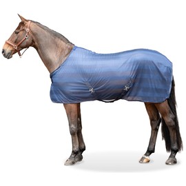 Equinate Guardian Fly Blanket with Cross Surcingle and Wither Padding 165 cm Navy Eczema Blanket with Effective Protection Against Flies and Insects Horse Blanket Turnout Blanket
