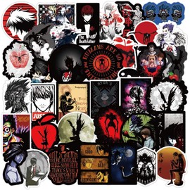 Death Note Sticker Pack of 50 Stickers - Waterproof Durable Stickers Classic Japanese Anime Stickers for Water Bottles Computers Laptops…