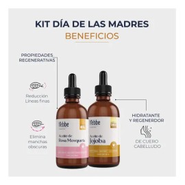 Aceite Facial Rosa Mosqueta y Jojoba 50ml Hebbe Cosmetics Día Noche