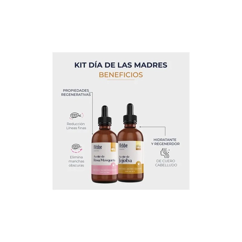 Aceite Facial Rosa Mosqueta y Jojoba 50ml Hebbe Cosmetics Día
