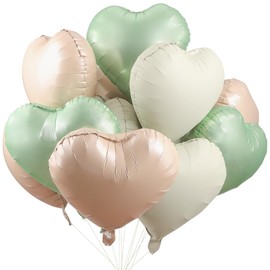 Heart Foil Balloons, Pack of 24, Heart Balloons Wedding, Heart Helium Balloons, Colourful, 3