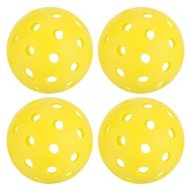 PATIKIL Outdoor Pickleball Balls, 40 Holes Pickleball 4 Pack Pickleball Balls for Amateurs Indoor and Outdoor Sport, Yellow