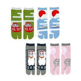 NOREN - Calcetines japoneses Tabi (japoneses), fabricados en Japón, calcetines con estampado de sandalias, puntera dividida, talla unisex para hombres y mujeres, Suertudo, Talla única