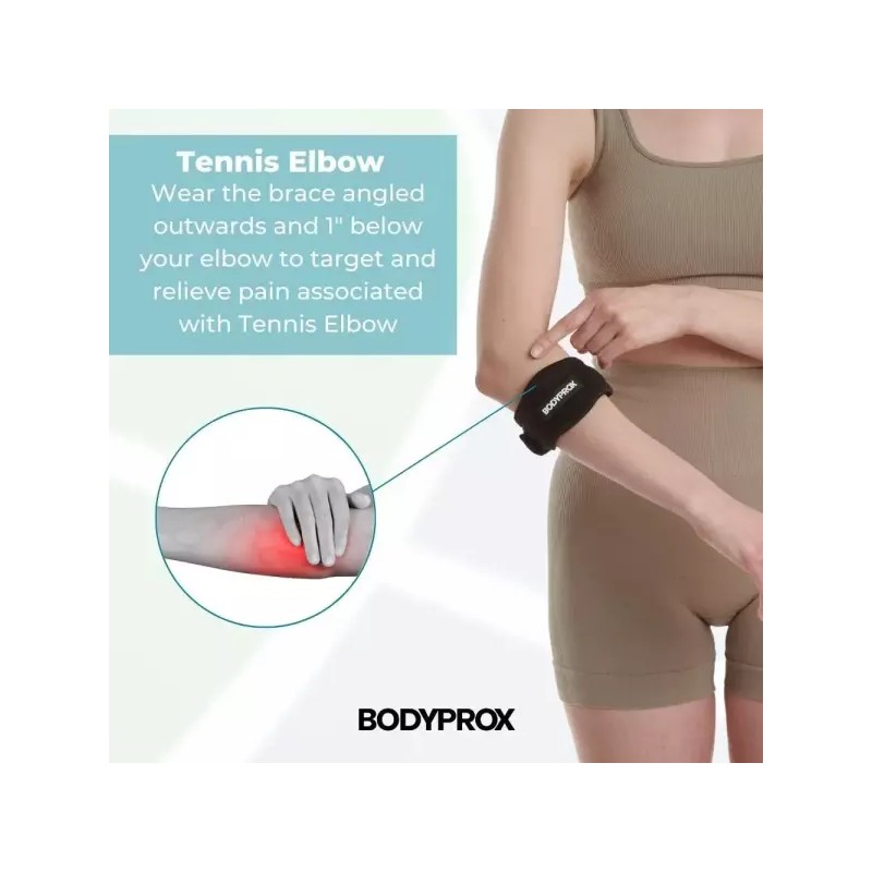 Bodyprox 테니스 및 골퍼의 팔꿈치 를 위한 바디프록스 브레이스 2팩