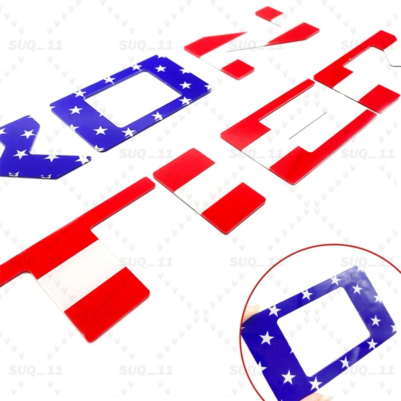 Unbranded USA Flag 3D Raised Tailgate Letters Emblem For Frontier