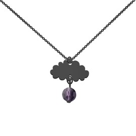 MAOFAED Musician Inspired Gift, Cloud with Purple Falling Rain Drop Necklace for Fans, Music Lover Gift (black cloud ne CA)