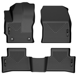 Husky Liners Weatherbeater Floor Mats | Fits 2022-2024 Toyota Corolla Cross (Front Wheel Drive Only) | Front & 2nd Row, 3-pc Black - 95291