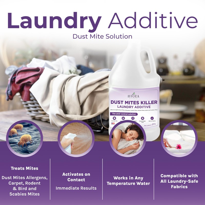 Hygea Natural Dust Mite Laundry Additive - Eliminates Dust, Carpet,