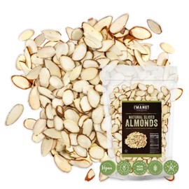 Raw Sliced Almonds 16oz (1 lb) No-PPO, No Preservatives, Non-GMO Batch Tested Gluten & Peanut Free 100% Natural, Kosher, Vegan, KETO California Almonds- - Unsalted Sliced Almonds for Baking Salads Snacks