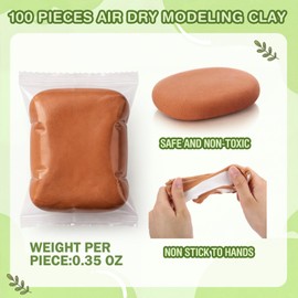 VioraWhite 100 Pcs Air Dry Clay Bulk Modeling Clay for Kids Lightweight Foam Modeling Clays DIY Molding Clays for Kids Adults Crafts Gifts School Project Supplies (Brown)