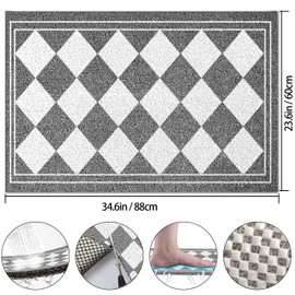 godehone Dirt Trapper Door Mat 23.6" x 34.6", Loofah Shower Mat, Dog Doormat, Shoes Scraper, Non-Slip Front Welcome Mat for Home Entrance, Outside Entry, Yard, Floor, Patio