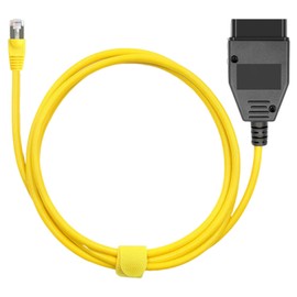 Yellow Cable 2M Data Line 12V RJ45 Adapter Ethernet to OBD for E-SYS Icom Coding, Plastic Copper Wire OBD-II Engine System Diagnostic Tools