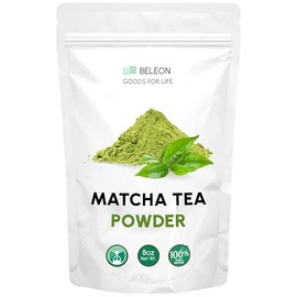 Beleon Goods For Life Té Verde Matcha En Polvo, 8 Oz Matcha Puro Para Batidos, Café Con Leche Y Repostería, Ideal Para Beber A Diario.                