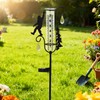 Rain Gauge Outdoor with Decorative Metal Black Sasquatch Solar Light