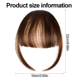 SJBAUTYO Clip-In Pony, Pony Hairpiece, Hair Buckle, Natural Look, Flat Bangs, One Piece Clip-In Hair Extensions for Women (Black, Light Brown)