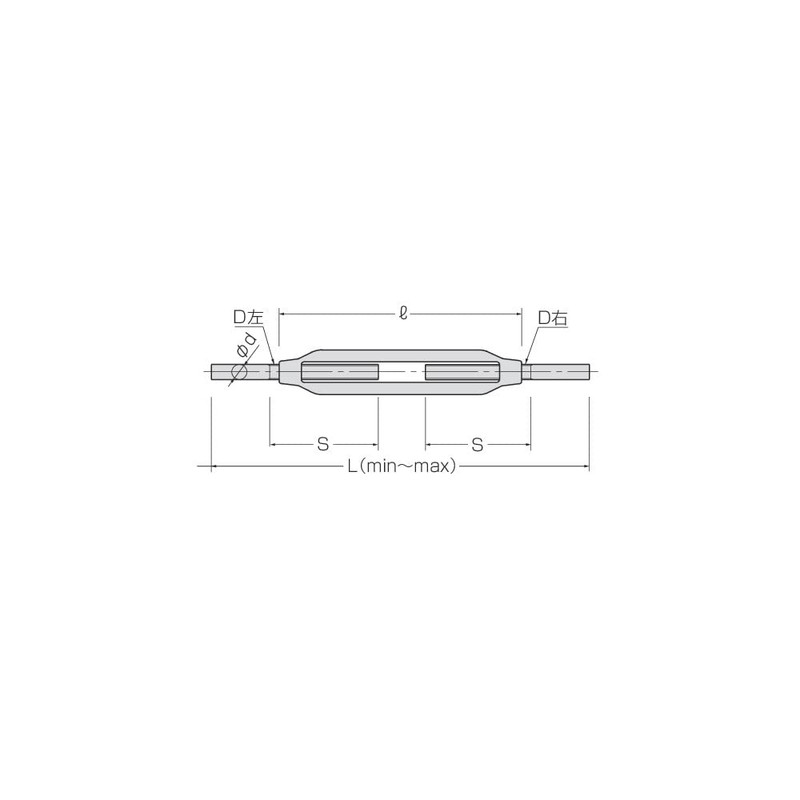 KONDOTEC Frame-type Turnbuckle Straight Set Fabric, Nominal 12, Size W1/2",