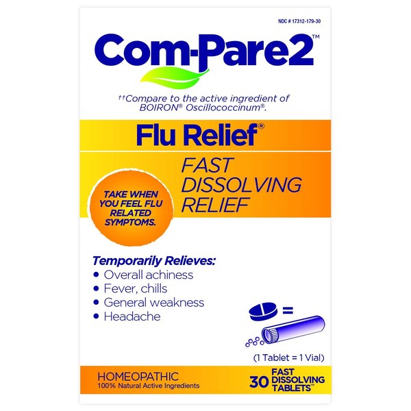 Com-Pare2 Flu Relief 30ct for Cold and Flu Symptoms