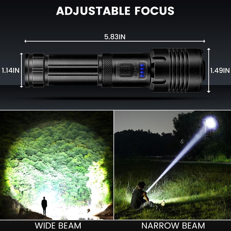 BEFAMALI Rechargeable Flashlights High Lumens, 990,000 Lumens Super Bright Flashlight