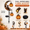 Solar Halloween Garden Stake Light, Black Cat Pumpkin Moon Outdoor