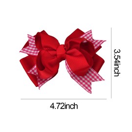 Bow Hair Clips for Girls Red Hair Bows Barrettes for Little Girls Christmas Hair Accessories for Kids Girls 2 PCS Bowknot Hair Barrettes for Girls Satin Hair Bows