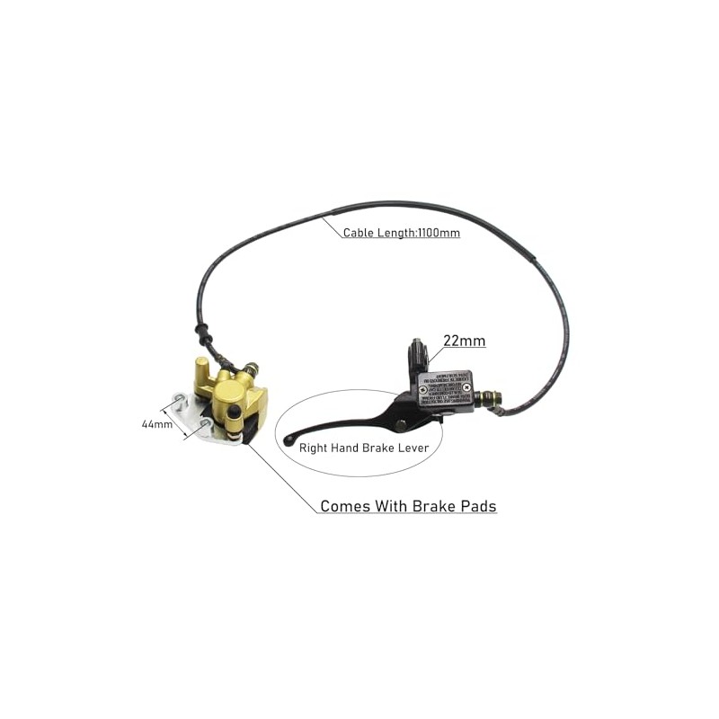 Hydraulic Front Disc Brake Caliper System Pads 50cc 90cc 110cc