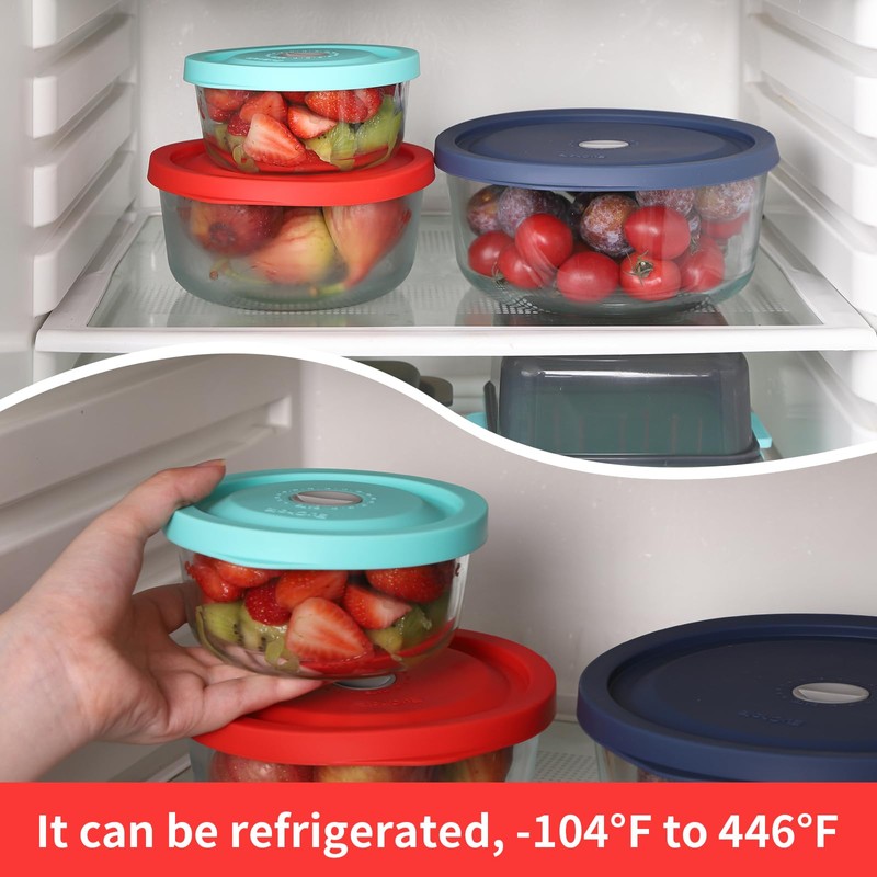 Replacement Lids for Pyrex 7200-PC 2 Cup, Silicone Round Storage