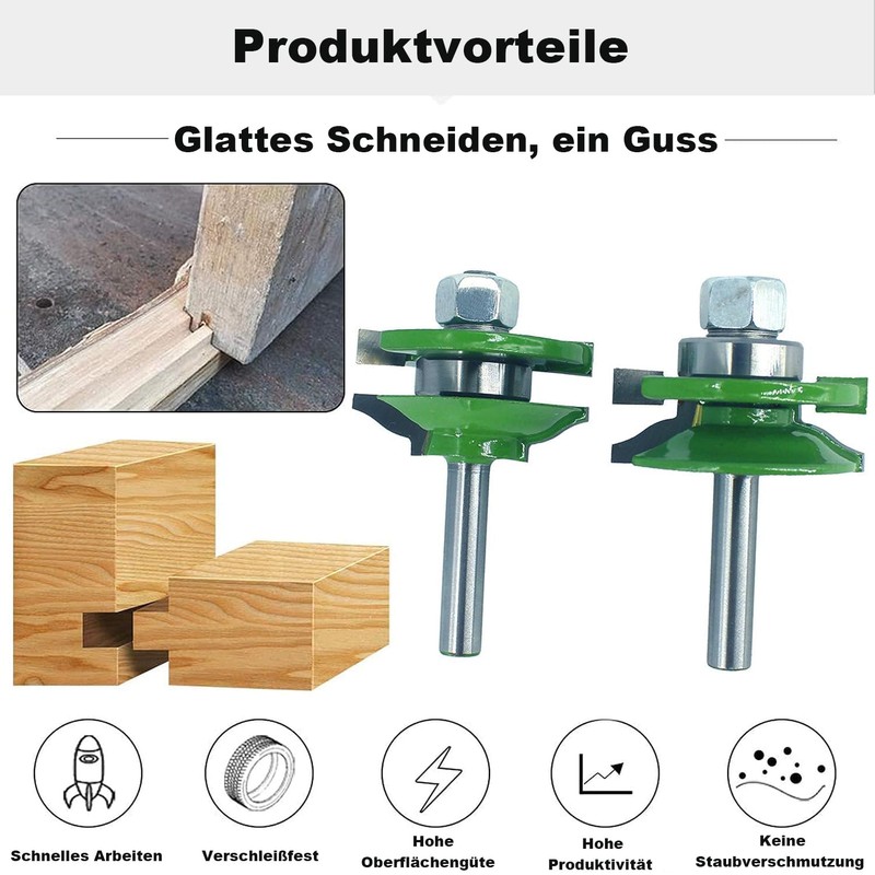 KEWAYO 3 Piece 8mm Shank Router Set Raised Panel Cabinet
