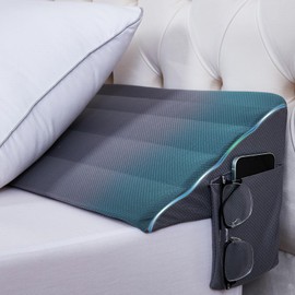 Wuly4ever King Size (76"x10"x6") Bed Wedge Pillow for Headboard Bed Gap Filler Mattress Wedge Gap Filler Triangle Pillow Long Bolster Pillow Reading Pillow - Fill The Gap(0-8") Grey