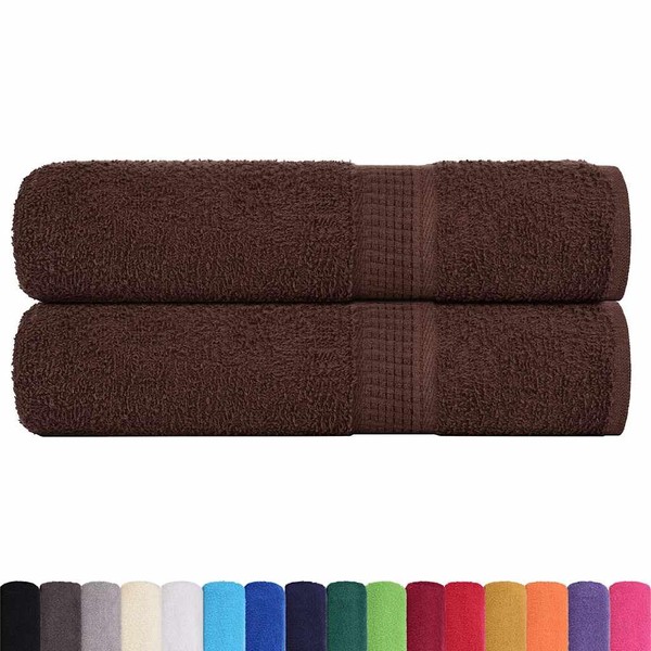 vidaXL Hand Towels, Set of 2, Brown, 50 x 100