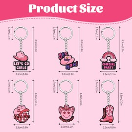 XHAOYEAHX 30/50/100/150/200Pcs Pink Cowboy Keychain charms Gift for Women Cute Backpack Car Key Accessories Lanyard, 100pcs Cowboy Keychains