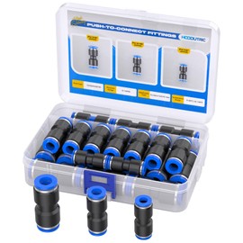 Hoodutric 30PCS Quick Connect Air Hose Connectors 1/4 5/16 3/8 inch Straight Push to Connect Fittings Kit Quick Release Pneumatic Connectors Air Line Fittings for 1/4 5/16 3/8 inch Tube