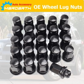Set of 24, 12x1.5mm 1.87 Inch Length 13/16 Hex OEM Factory Mag Lug Nuts for Tacoma 4 Runner FJ Cruiser Matrix GX460 GX470 SR5 Pre-Runner TRD Off-Road Limited Black