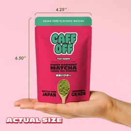 Caff Off Caffeine Apple Matcha Green Tea Powder From Japan - 1.06 oz / 30 g - Ceremonial Grade & Sugar Free - No Fillers or Milk Powders - Tested For Heavy Metals & Radiation - First Harvest & Shade Grown Matcha Powder