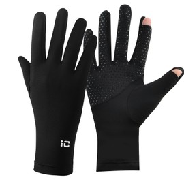 Shengxi Sun Protection Gloves, Non-Slip Windproof Summer Cycling Gloves Women, Sports Gloves Women for Cycling, Running, Hiking and Driving, Flip Top Design for Index Finger and Thumb, Black