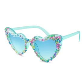 YAMEIZE Trendy 90s Heart Sunglasses for Women Men Retro Love Heart Shaped Glasses Birthday Vintage Coloful Girld Party Festival Outdoor, blue